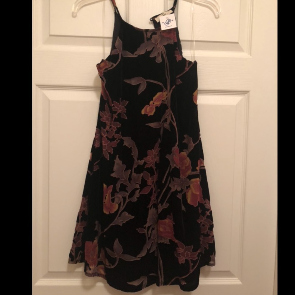 Velvet floral dress